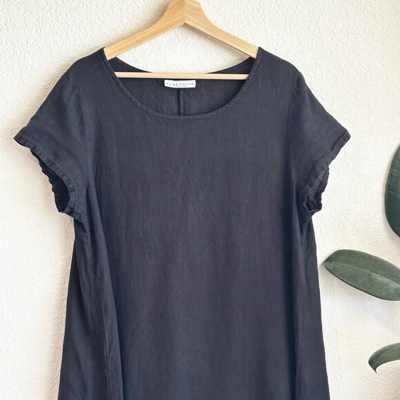 Bryn Walker Midi Linen Dress Small Oversized Bohemian Lagenlook Lagom Coastal - Picture 2 of 10